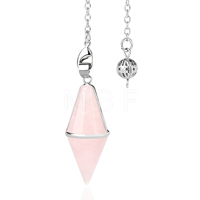 Natural Rose Quartz Pointed Dowsing Pendulums PW-WGED13A-06-1