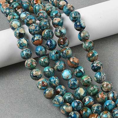 Dyed Natural Regalite/Imperial Jasper/Sea Sediment Jasper Beads Strands X-G-B124-C01-21-1