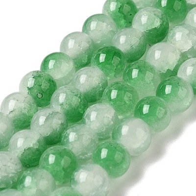 Crackle Baking Painted Imitation Jade Glass Beads Strands DGLA-T003-8mm-M-1