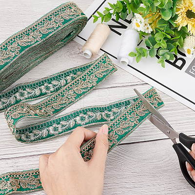 Ethnic Style Embroidery Polyester Ribbons OCOR-WH0060-33A-1