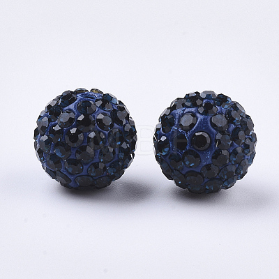 Handmade Polymer Clay Rhinestone Beads RB-S250-12mm-A13-1