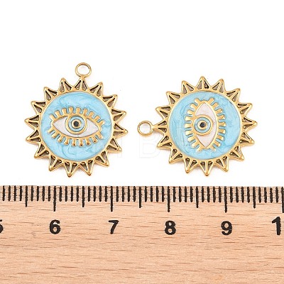 304 Stainless Steel Enamel Pendants STAS-K293-38G-1