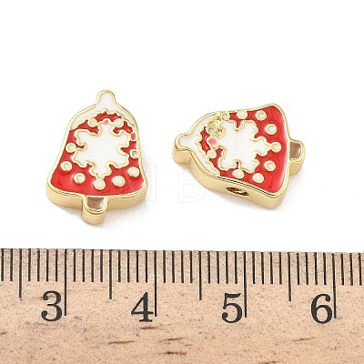 Christmas Brass Enamel Beads KK-I474-G27-1
