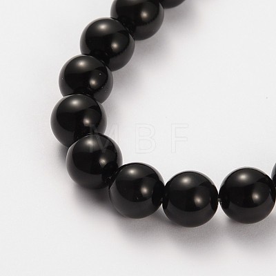 Natural Gemstone Obsidian Round Beads Strands X-G-O030-6mm-08-1