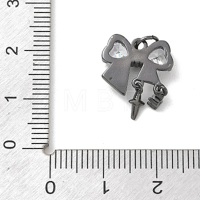 Brass Micro Pave Clear Cubic Zirconia Pendants CU-CBA9FFD-03B-1