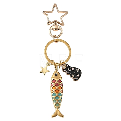 Alloy & 304 Stainless Steel Enamel Keychains KEYC-YW00269-1