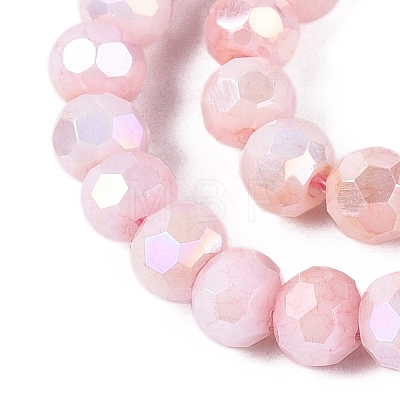 Anti-Tarnish Electroplate Glass Beads Strands EGLA-ZX010-4mm-04-1