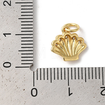 Rack Plating Brass Clear Cubic Zirconia Charms KK-Z056-28G-1