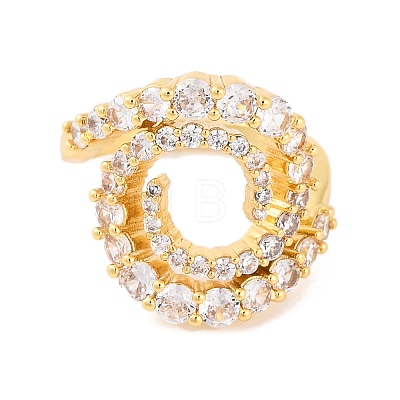 Brass Micro Pave Clear Cubic Zirconia Rings RJEW-U009-01G-1