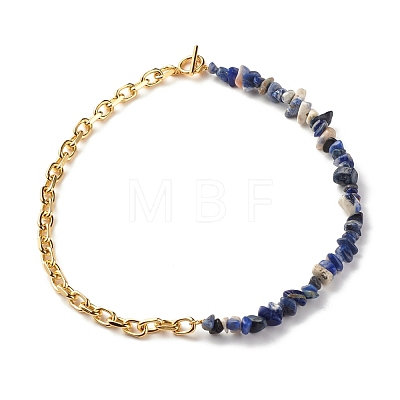 Natural Sodalite Chip Beads Jewelry Set SJEW-JS01223-04-1