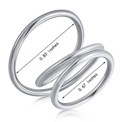Rhodium Plated 925 Sterling Silver Interlock Triple Loops Chunky Ring JR908A-1