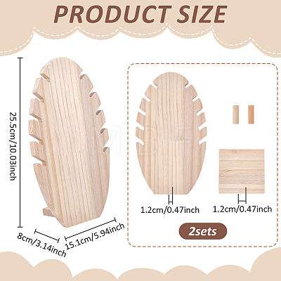 Wood Necklaces Organizer Display Holder NDIS-WH0017-12B-1