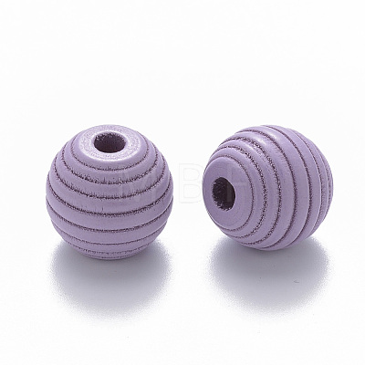 Painted Natural Wood Beehive European Beads WOOD-Q040-019A-A04-1