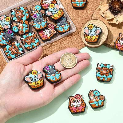 20Pcs 5 Styles Silicone Beads SIL-CJ0003-03-1