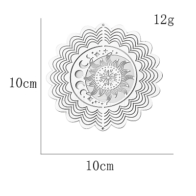 Non-Tarnish Stainless Steel 3D Wind Spinners PW-WG583F5-01-1