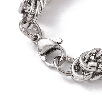 201 Stainless Steel Rope Chain Bracelets BJEW-R313-08A-P-1