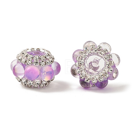 Sparkling Acrylic Rhinestone Round Beads OACR-NH0002-01B-07-1