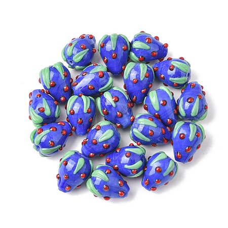 20Pcs Handmade Lampwork Bumpy Beads LAMP-YW0001-81B-1