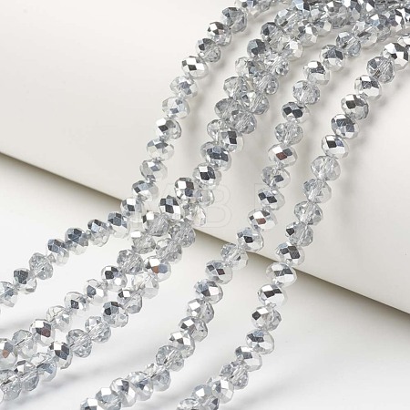 Electroplate Transparent Glass Beads Strands EGLA-A034-T8mm-M16-1
