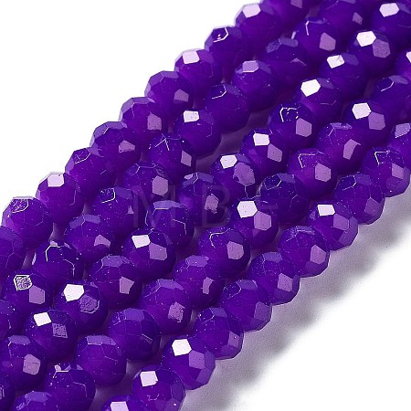 Baking Paint Imitation Jade Glass Bead Strands DGLA-A034-J8MM-A27-1