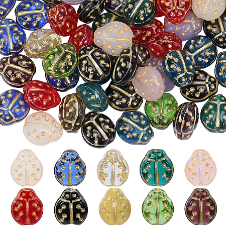 100Pcs Glass Beads LAMP-SC0001-92-1