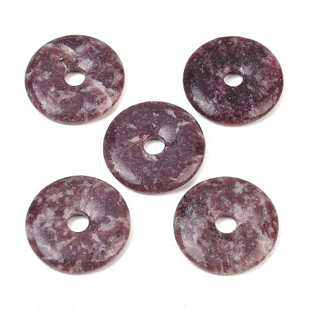 Natural Lepidolite Pendants G-K099-40mm-02-1