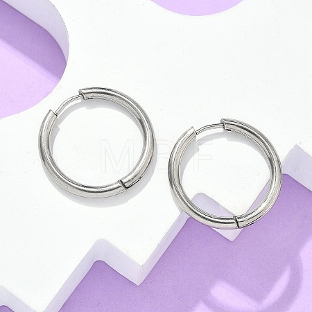Tarnish Resistant 304 Stainless Steel Huggie Hoop Earrings EJEW-F111B-23mm-P-1
