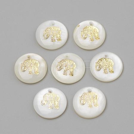 Freshwater Shell Pendants SHEL-Q010-012G-1