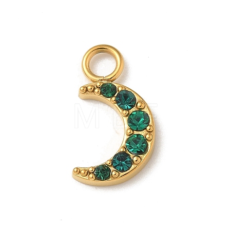 Ion Plating(IP) 304 Stainless Steel with Rhinestone Charms STAS-G351-16G-03-1