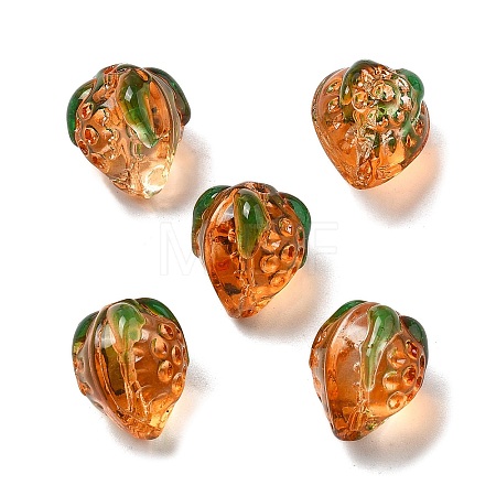 Transparent Glass Enamel Beads Strawberry LAMP-V001-05B-1