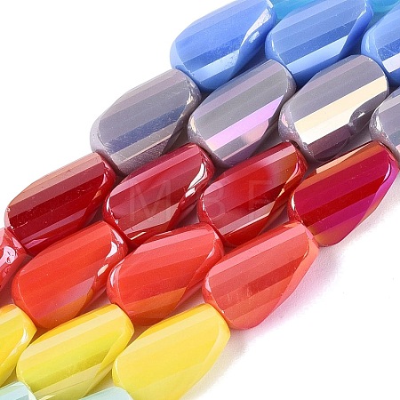 Electroplate Opaque Glass Beads Strands EGLA-N022-10B-B01-1