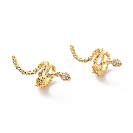Brass Micro Pave Cubic Zirconia Cuff Earings EJEW-P254-08G-1