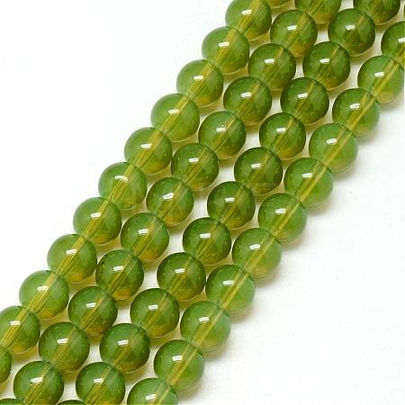 Baking Paint Glass Beads Strands DGLA-Q023-6mm-DB21-1