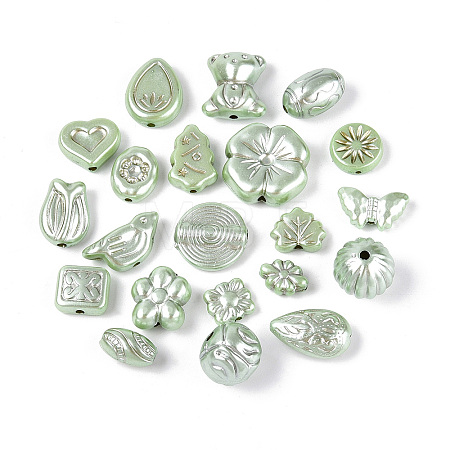Pearlized Opaque Acrylic Beads OACR-T029-04E-1