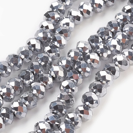 Electroplate Glass Beads Strands GLAA-K027-FP-A02-1