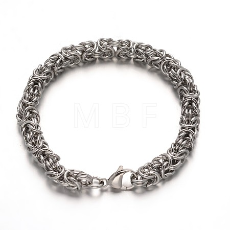 Tarnish Resistant 304 Stainless Steel Byzantine Chains Bracelets STAS-L149-14-1