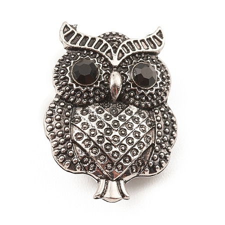 Rhinestone Owl Brooch Pin JEWB-Q030-01AS-1