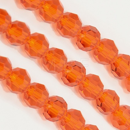 Faceted(32 Facets) Round Glass Beads Strands X-EGLA-J042-4mm-18-1