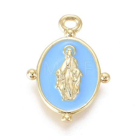 Golden Plated Brass Enamel Pendants KK-F807-01D-G-1