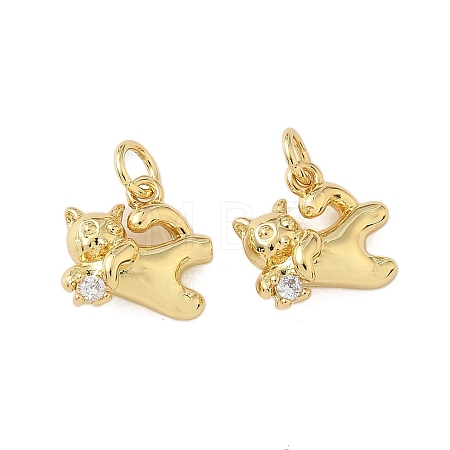 Brass Micro Pave Cubic Zirconia Pendants KK-P325-13A-G-1