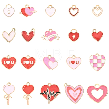 40Pcs 20 Styles Alloy Enamel Charms ENAM-YW0006-86-1