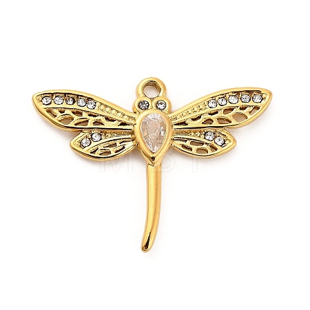 304 Stainless Steel Crystal Rhinestone Pendants STAS-P385-05C-G-1