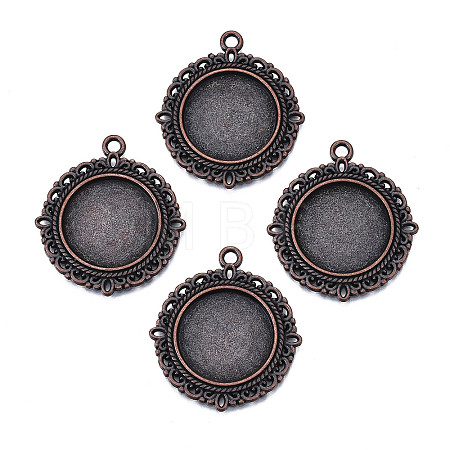 Tibetan Style Alloy Pendant Cabochon Settings TIBE-T003-08R-NR-1