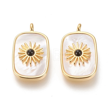 Natural White Shell Pendants KK-P184-01B-02G-1