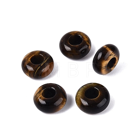 Natural Tiger Eye European Beads G-Q602-04K-1