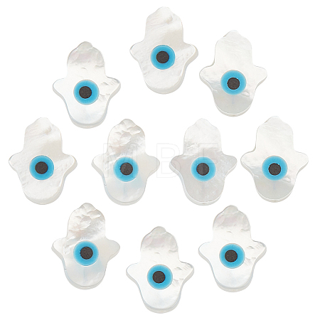 10Pcs Natural White Shell Mother of Pearl Shell Beads SSHEL-BBC0001-02-1