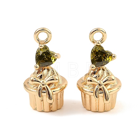 Brass Micro Pave Cubic Zirconia Pendants KK-C155-16G-04-1