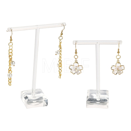 T Bar Organic Glass Earring Display Stand X-EDIS-G001-01-1