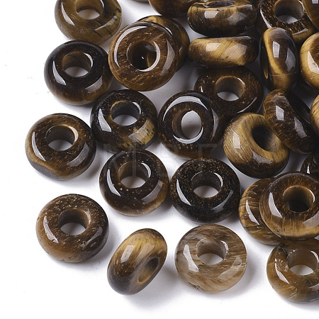 Natural Tiger Eye European Beads X-G-Q503-04-1