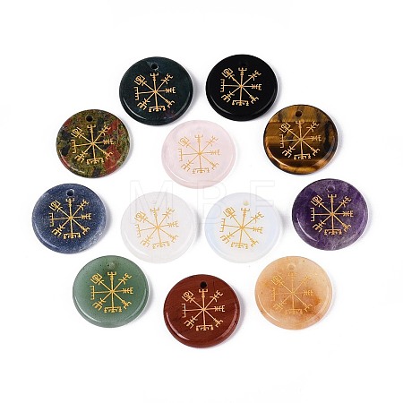 Natural & Synthetic Mixed Stone Pendants G-N345-10-1
